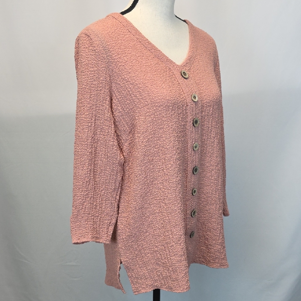 Multiples Blush Textured Blouse - image 1